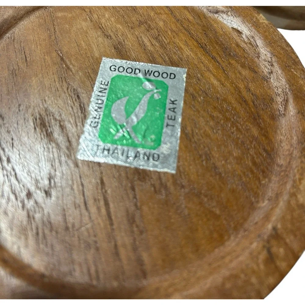 Vintage Genuine Teak Salad Bowls 